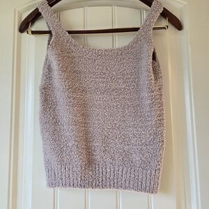 Free People Movement Fuzzy Knit Tank Cami Top Lavender Mauve Size S
